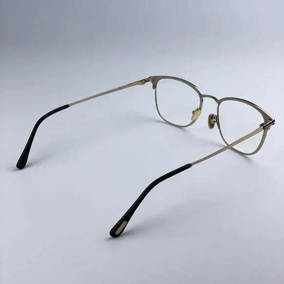 Tom Ford FT5750-B 001 Eyeglasses Black Gold Blue Block Square Unisex - Picture 8 of 12